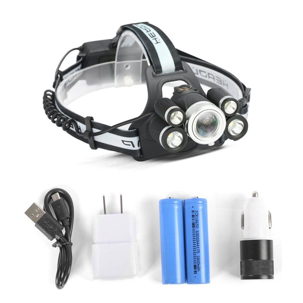 Headlamp, Flashlight, 5 Modes Brightest High 9000 Lumen LED Work