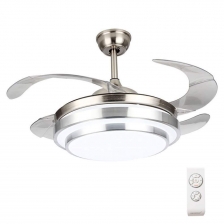 Ceiling Fan with Light Modern 4 Retractable Blades 36inces Ceiling Fan Chandelier with Remote Control for Indoor Living Room Bedroom