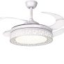 Ceiling Fan Light, Modern Dimmble Ceiling Fan with Light, 91 cm Diameter, 65 W, 4 Retractable Blades, 3 Speeds,Remote control