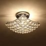 Etelux Crystal Chandelier, Modern Crystal Ceiling Light, Flush Mount Crystal Pendant Light Fixture for Hallway, Bedroom, Living Room, Kitchen, Dining Room